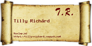 Tilly Richárd névjegykártya